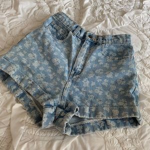American Apparel high waisted jean shorts